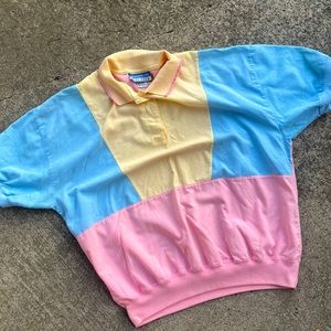 Vintage color block pastel tee